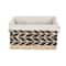 Household Essentials 9&#x22; Black &#x26; Natural Herringbone Wicker Storage Basket with Cloth Liner